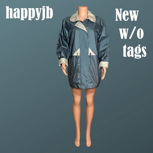 NWOT Vintage Ms. Cambridge Lightweight Hooded Raincoat Jacket Size M - Picture 2 of 14